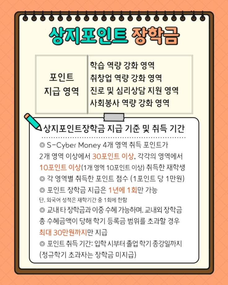 상지포인트 장학금 신청 안내 5